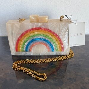 New! Handcrafted LULU NYC Rainbow 🌈 Crossbody Clutch Handbag